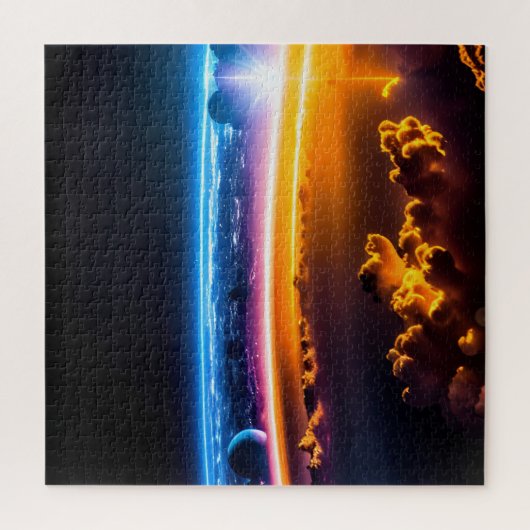 Die kosmische Vision der künftigen Stadt von der a Puzzle (Vertikal)