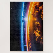 Die kosmische Vision einer künftigen Stadt aus der Puzzle (Vertikal)