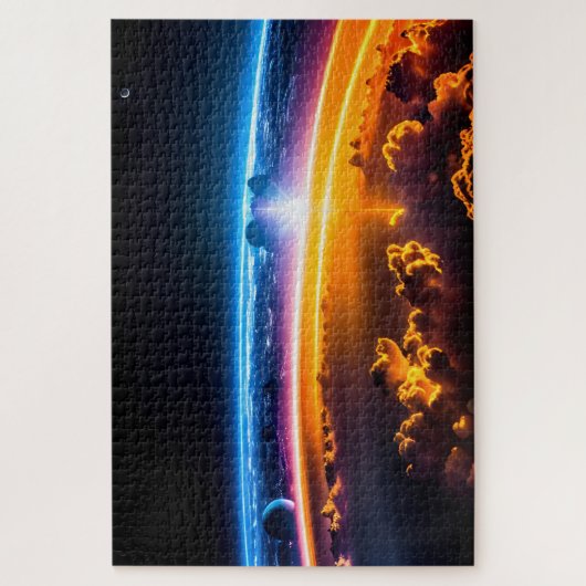 Die kosmische Vision einer künftigen Stadt aus der Puzzle (Vertikal)