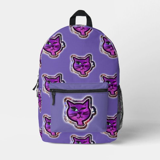 Die Kosmos-Sparkle-Winking-Katze Bedruckter Rucksack (Vorderseite)