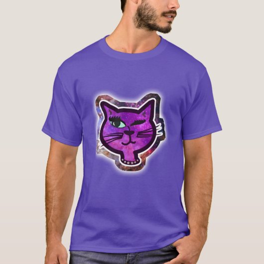Die Kosmos-Sparkle-Winking-Katze T-Shirt (Vorderseite)