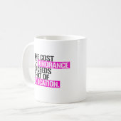 Die Kosten der Unwissenheit übersteigen die der Bi Kaffeetasse (Vorderseite Links)