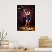Die Kraft der Gewichtheberin Poster (Küche)