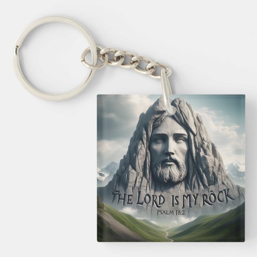 Die Kraft meiner Errettung ist der Herr mein Stein Schlüsselanhänger (Vorderseite)