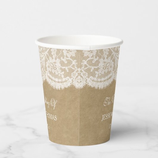 Die Kraft & Spitzen-Hochzeitskollektion Pappbecher (Rechts)