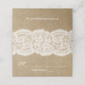 Die Kraft & Spitzen-Hochzeitskollektion Platzkarte (Außenseite Aufgefaltet)