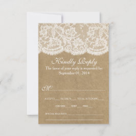 Die Kraft & Spitzen-Hochzeitskollektion RSVP Karte