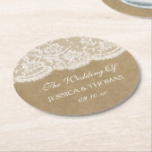 Die Kraft & Spitzen-Hochzeitskollektion Runder Pappuntersetzer (Angewinkelt)