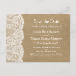 Die Kraft & Spitzen Hochzeitskollektion Save the D Ankündigungspostkarte