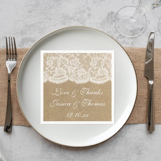 Die Kraft & Spitzen-Hochzeitskollektion Serviette