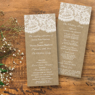 Die Kraft & Spitzen-Hochzeitsprogramme Werbekarte