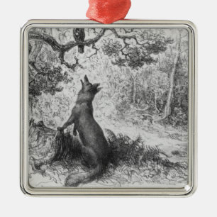 Die Krähe und der Fox Ornament Aus Metall