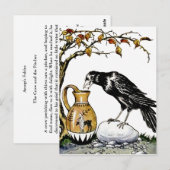 Die Krähe und die Kanne Postkarte (Vorne/Hinten)