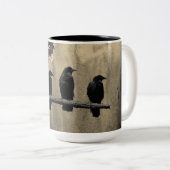 Die Krähen am Zweig Zweifarbige Tasse (VorderseiteRechts)