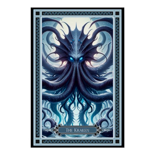 Die Kraken-Tarot-Karte Poster (Vorderseite)