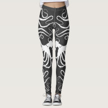 Die Kraken-Weiß des Amys auf Grau - Leggings