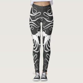 Die Kraken-Weiß des Amys auf Grau - Leggings