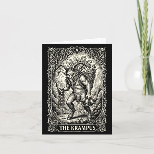 Die Krampus-Tarotkarte Goth Zauberhafte schwarze P Karte (Vorderseite)