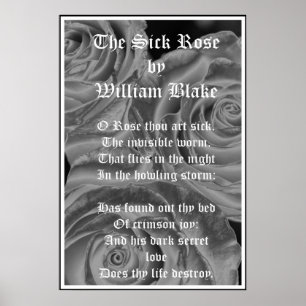 Die kranke Rose, William Blake, gotische Rosen Poster