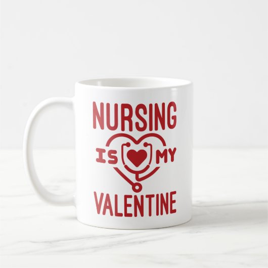 Die Krankenpflege ist mein Valentinstag Kaffeetasse (Links)