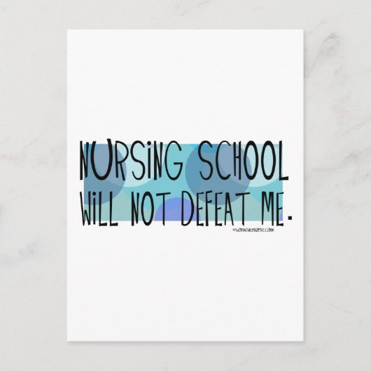 Die Krankenschule wird mich nicht besiegen Postkarte (Vorderseite)