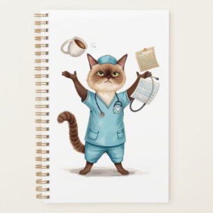 Die Krankenschwester hat eine Kaffeepause für Katz Planer