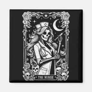 Die Krankenschwester Skelett Tarot Karte Lustige P Magnet