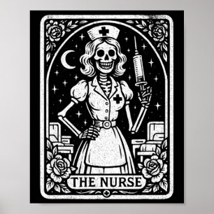 Die Krankenschwester Skelett Tarotkarte Lustige Pf Poster