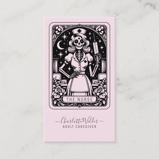 Die Krankenschwester Tarot Visitenkarte (Vorderseite)