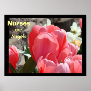 Die Krankenschwestern sind Engelskunstplakate rosa Poster