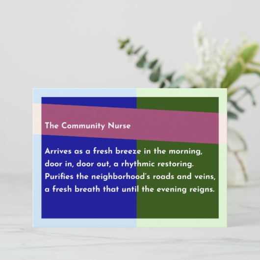 Die Krankenversicherung der Gemeinschaft Dankeskarte (Stehend Vorderseite)