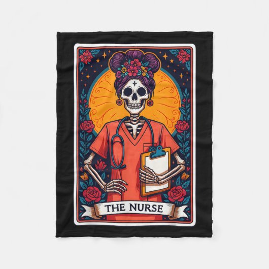 Die Krankenversicherung Skeleton Tarot Card Die so Fleecedecke (Vorderseite)