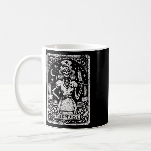 Die Krankenversicherung Skeleton Tarot Card Die so Kaffeetasse (Links)