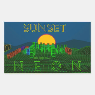 Die Krassen Mall-Sticker "SUNSET NEON" (x4) Rechteckiger Aufkleber