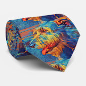 Die Krawatte der bunten Wolfhound-Profil-Männer - (Gerollt)