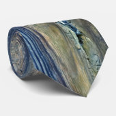 Die Krawatte der hölzernes Korn-blau-braunen (Gerollt)