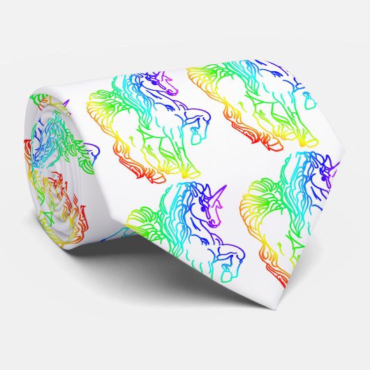 Die Krawatte der Regenbogenunicorn-Männer (Gerollt)