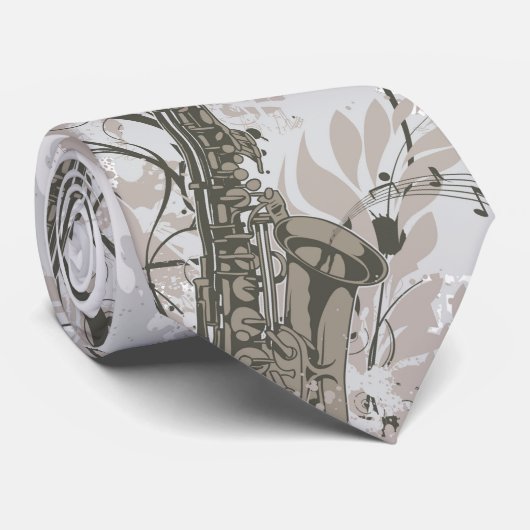 Die Krawatte der Saxophone-Männer (Gerollt)