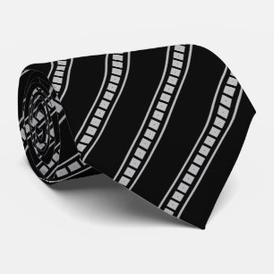 Die Krawatte der schwarzen grauen gestreiften