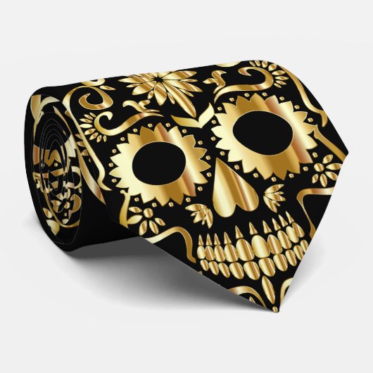 Die Krawatte der Zuckerschädel-Männer (Gerollt)