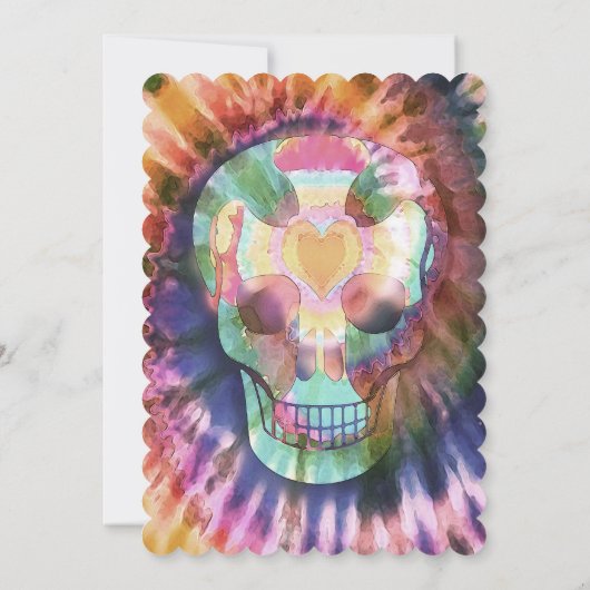 Die Krawatte des Zuckerschädels die die Farben von Einladung (Rückseite)