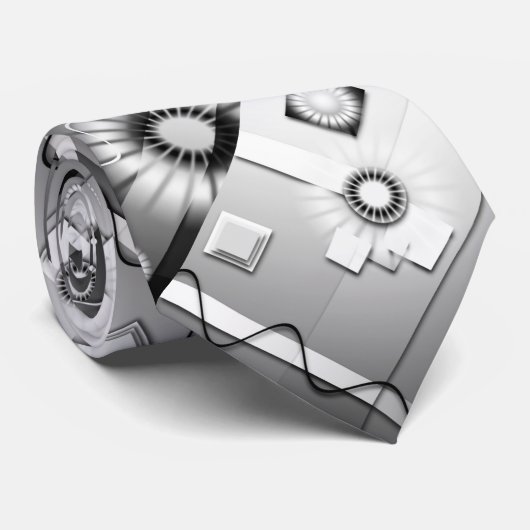 Die Krawatte Schwarz-Weiß Art Deco (Gerollt)