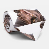 Die Krawatte zwei großen Mund-Flusspferds (Gerollt)