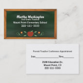 Die Kreide-Brett-Visitenkarte des Lehrers Terminkarte (Vorne/Hinten)