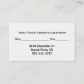 Die Kreide-Brett-Visitenkarte des Lehrers Terminkarte (Rückseite)