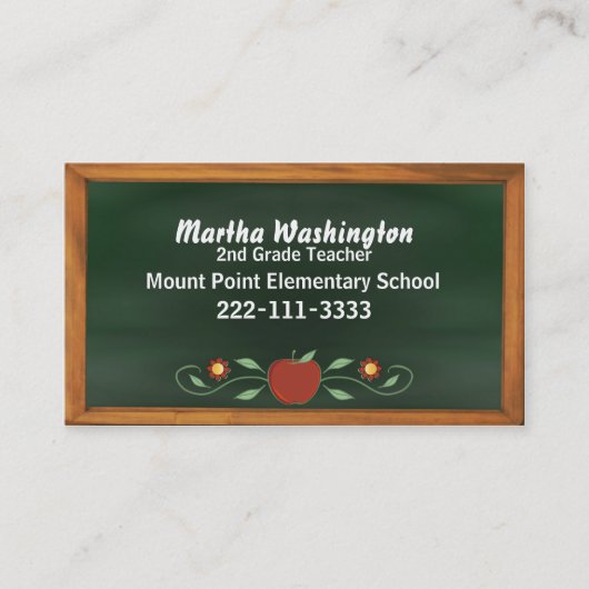 Die Kreide-Brett-Visitenkarte des Lehrers Terminkarte (Vorderseite)