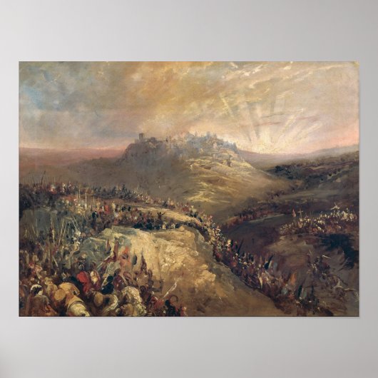 Die Kreuzfahrer vor Jerusalem Poster (Vorne)