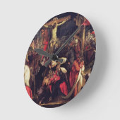 Die Kreuzigung 2 Runde Wanduhr (Winkel)