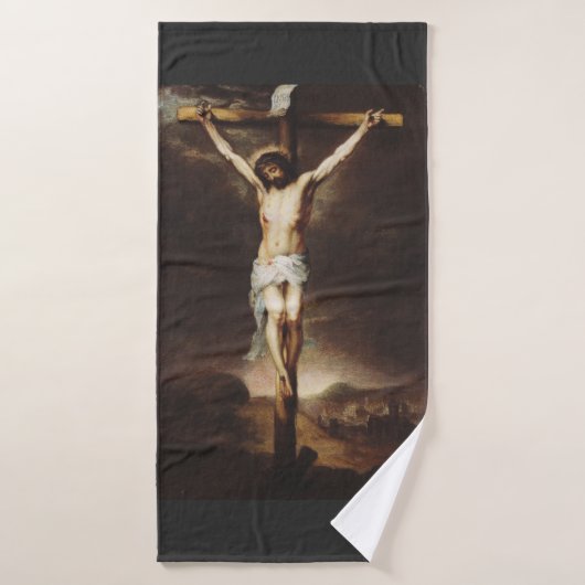 Die Kreuzigung durch Bartolome Esteban Murillo Badehandtuch (Badehandtuch)