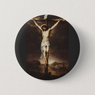 Die Kreuzigung durch Bartolome Esteban Murillo Button